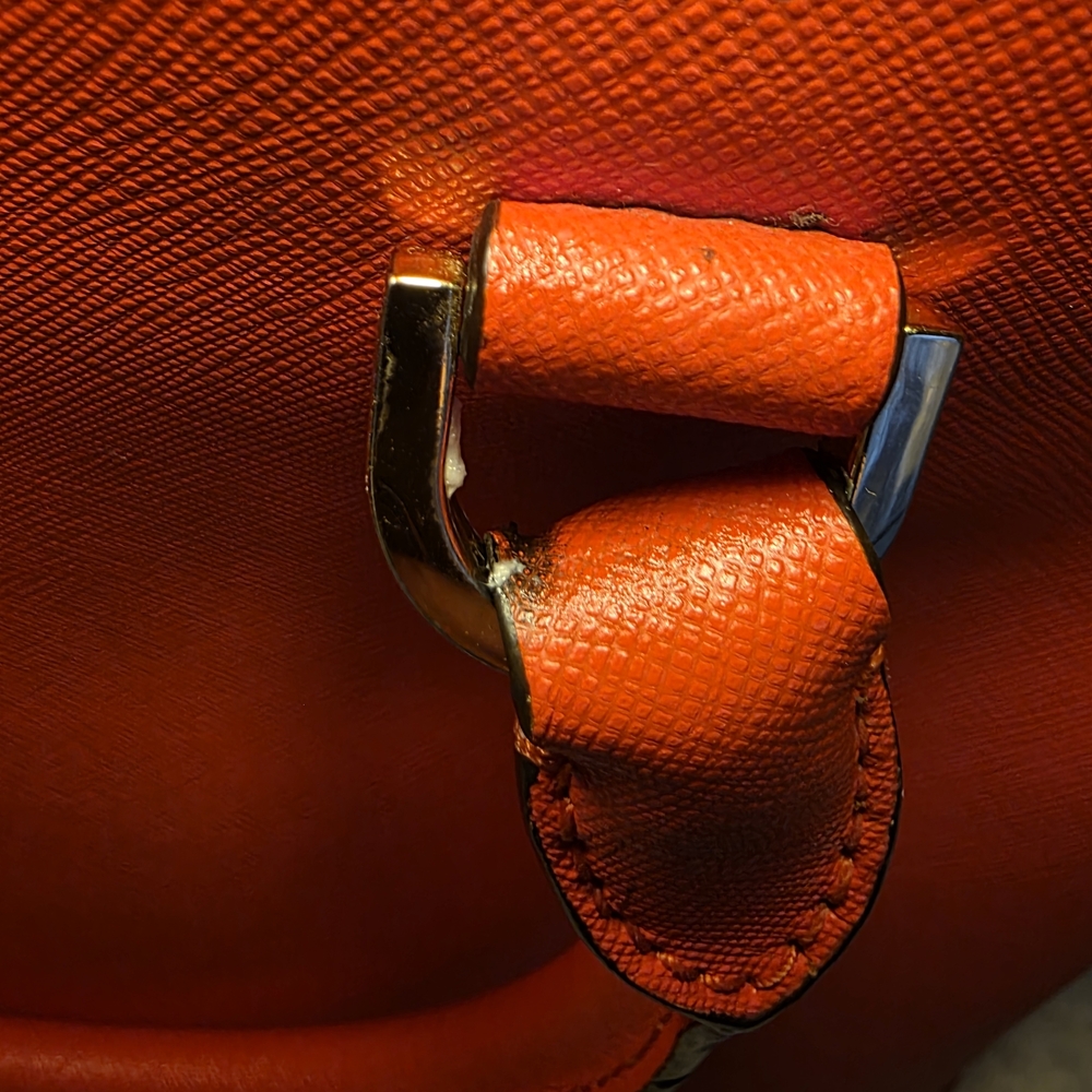 Michael Kors Cindy Medium Dome Satchel - Mandarin Saffiano Leather - Picture 5 of 16